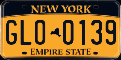NY license plate GLO0139
