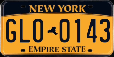 NY license plate GLO0143