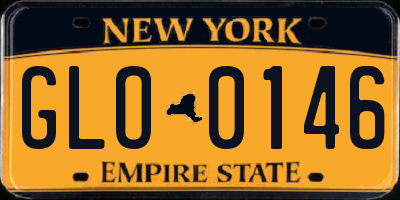 NY license plate GLO0146