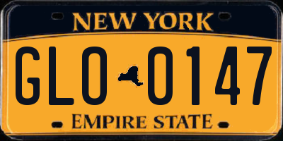 NY license plate GLO0147