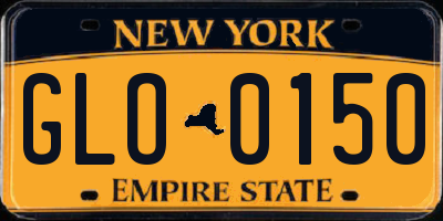 NY license plate GLO0150
