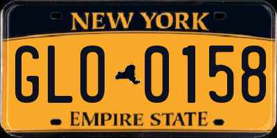 NY license plate GLO0158