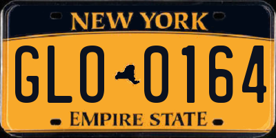 NY license plate GLO0164