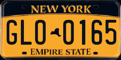 NY license plate GLO0165
