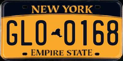 NY license plate GLO0168