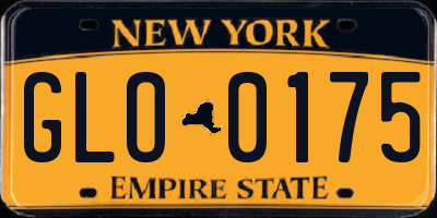 NY license plate GLO0175
