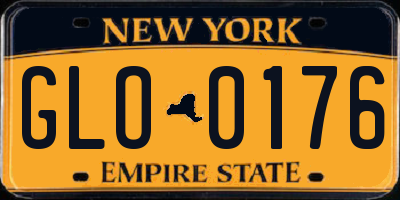 NY license plate GLO0176