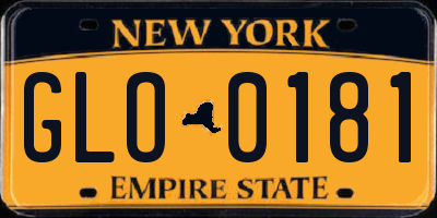 NY license plate GLO0181