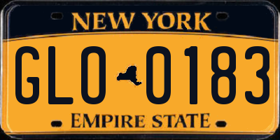 NY license plate GLO0183