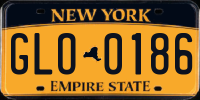 NY license plate GLO0186