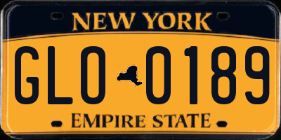 NY license plate GLO0189