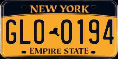 NY license plate GLO0194