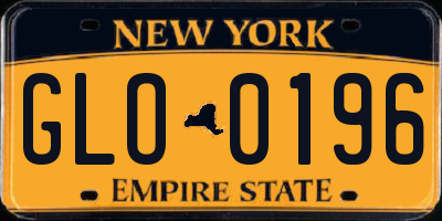 NY license plate GLO0196