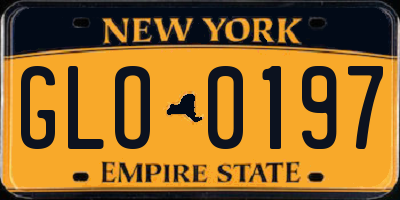 NY license plate GLO0197