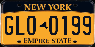 NY license plate GLO0199