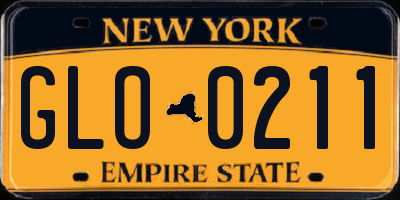 NY license plate GLO0211