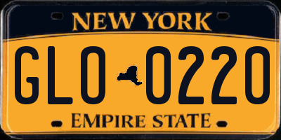 NY license plate GLO0220