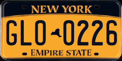 NY license plate GLO0226