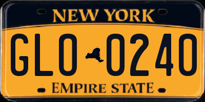 NY license plate GLO0240