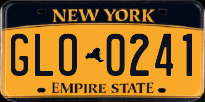 NY license plate GLO0241