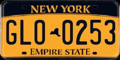 NY license plate GLO0253