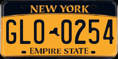 NY license plate GLO0254