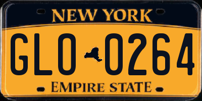 NY license plate GLO0264