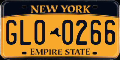 NY license plate GLO0266
