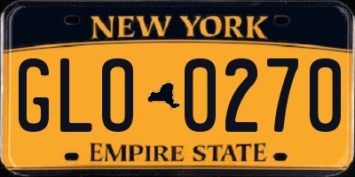 NY license plate GLO0270