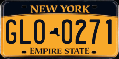 NY license plate GLO0271
