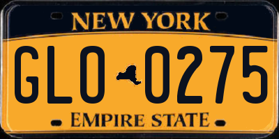 NY license plate GLO0275