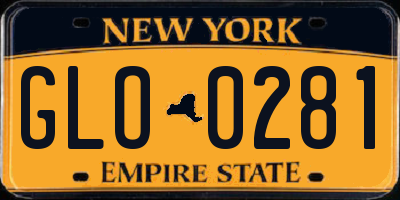 NY license plate GLO0281