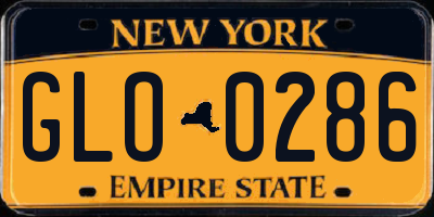 NY license plate GLO0286