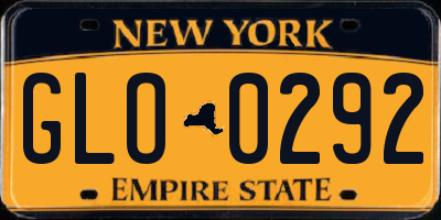 NY license plate GLO0292
