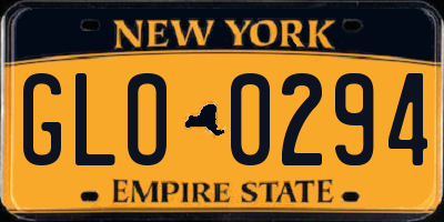 NY license plate GLO0294