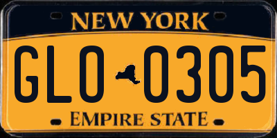 NY license plate GLO0305
