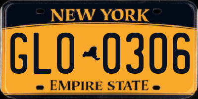 NY license plate GLO0306