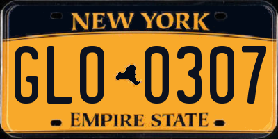 NY license plate GLO0307