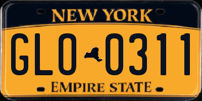 NY license plate GLO0311