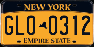 NY license plate GLO0312