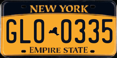 NY license plate GLO0335