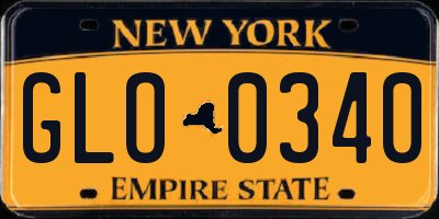 NY license plate GLO0340