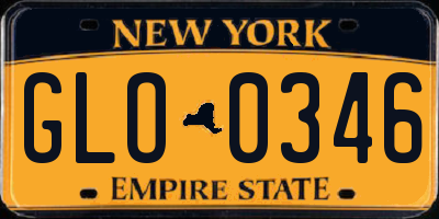 NY license plate GLO0346