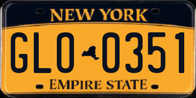 NY license plate GLO0351