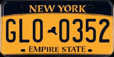 NY license plate GLO0352