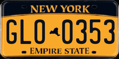 NY license plate GLO0353