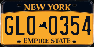 NY license plate GLO0354