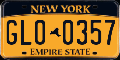 NY license plate GLO0357