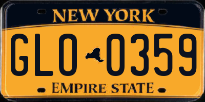 NY license plate GLO0359