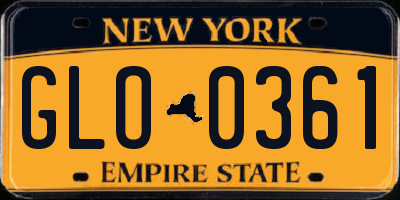 NY license plate GLO0361